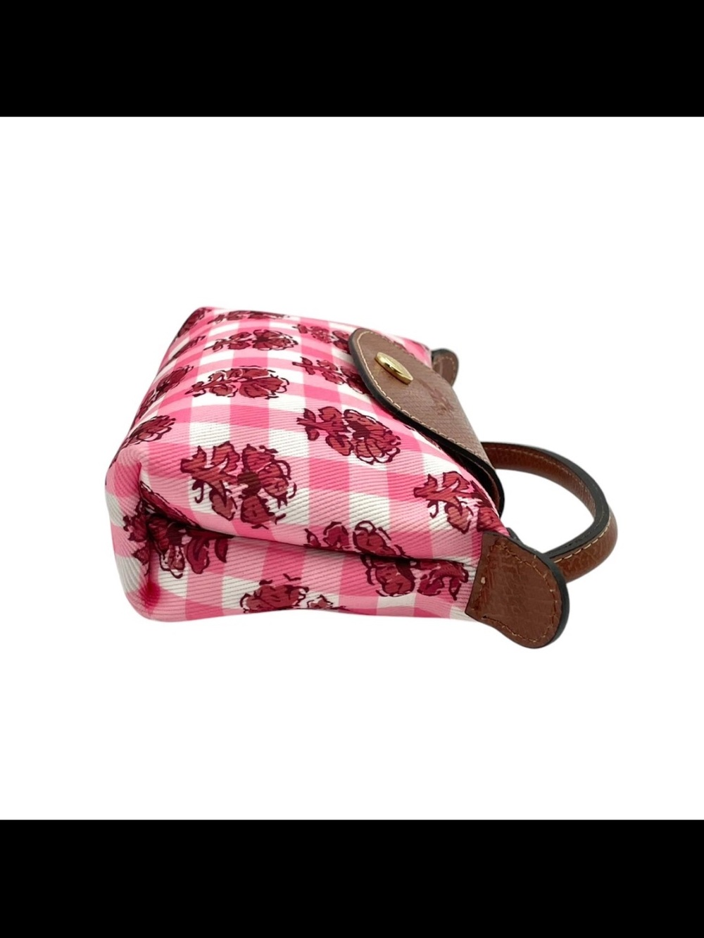 Longchamp XS Le Pliage Artichoke Rose Pink Gingham - Picture 8 of 9